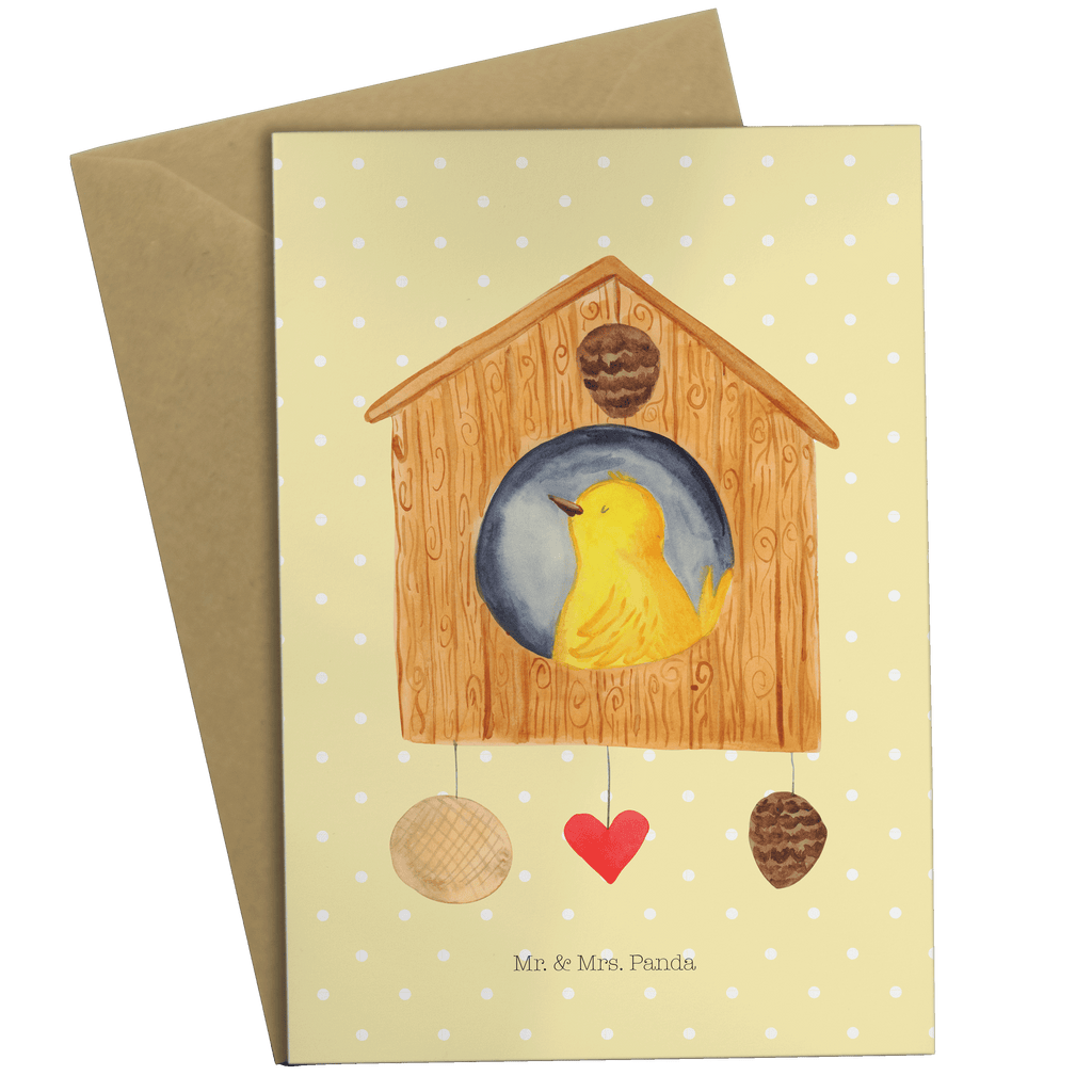 Grußkarte Vogelhaus sweet Home Klappkarte, Einladungskarte, Glückwunschkarte, Hochzeitskarte, Geburtstagskarte, Karte, Tiermotive, Gute Laune, lustige Sprüche, Tiere, Vogelhaus, Vogel, Home sweet Home, Einzug, Umzug, Geschenk, Einzugsgeschenk, Hausbau, Haus