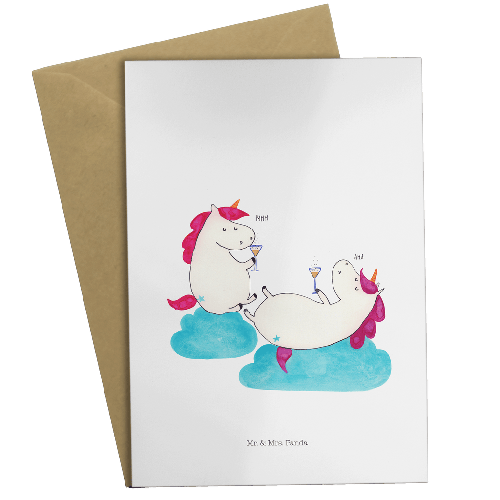 Grußkarte Einhörner Sekt Klappkarte, Einladungskarte, Glückwunschkarte, Hochzeitskarte, Geburtstagskarte, Karte, Einhorn, Einhörner, Einhorn Deko, Pegasus, Unicorn, Freundinnen, Freundin, BFF, Sekt, Mädelsabend, Spaß, Party, Korken, Anstoßen, Beste