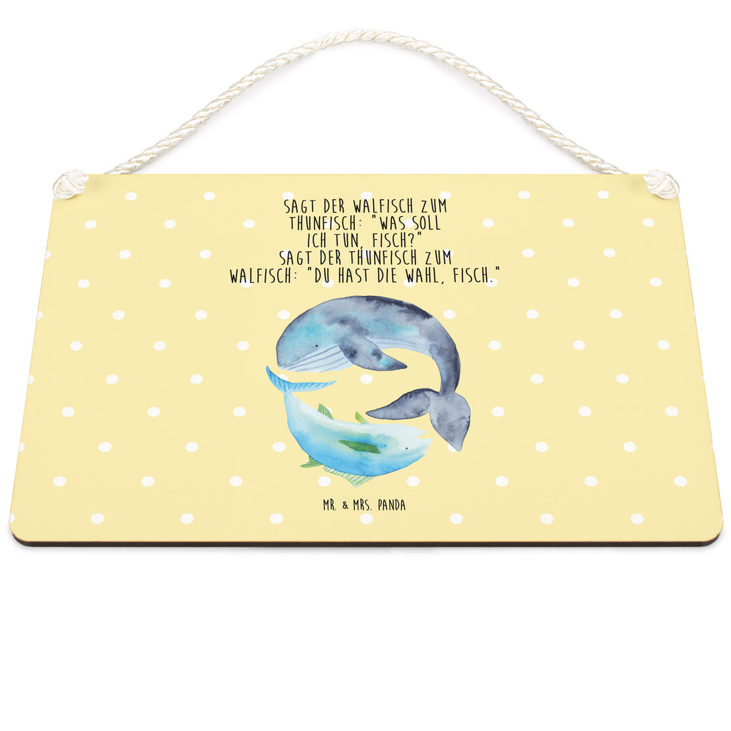Deko Schild Walfisch & Thunfisch Dekoschild, Deko Schild, Schild, Tür Schild, Türschild, Holzschild, Wandschild, Wanddeko, Tiermotive, Gute Laune, lustige Sprüche, Tiere, Wal, Wahl, Tunfisch, Wortwitz lustig, Spruch lustig, Flachwitz, Witz, Spruch des Tages, Flachwitz Geschenk