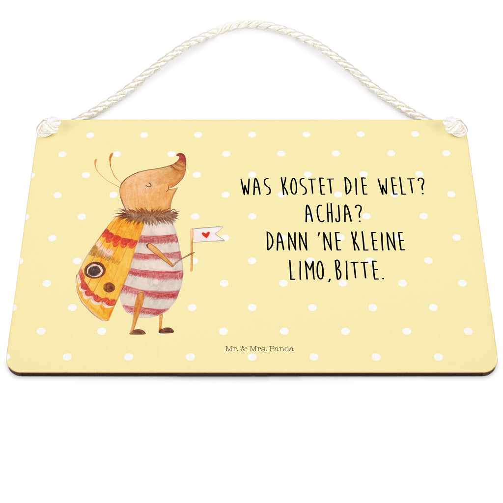 Deko Schild Nachtfalter mit Fähnchen Dekoschild, Deko Schild, Schild, Tür Schild, Türschild, Holzschild, Wandschild, Wanddeko, Tiermotive, Gute Laune, lustige Sprüche, Tiere, Nachtfalter, Käfer, Spruch lustig, Spruch witzig, süß, niedlich, Küche Deko, Was kostet die Welt