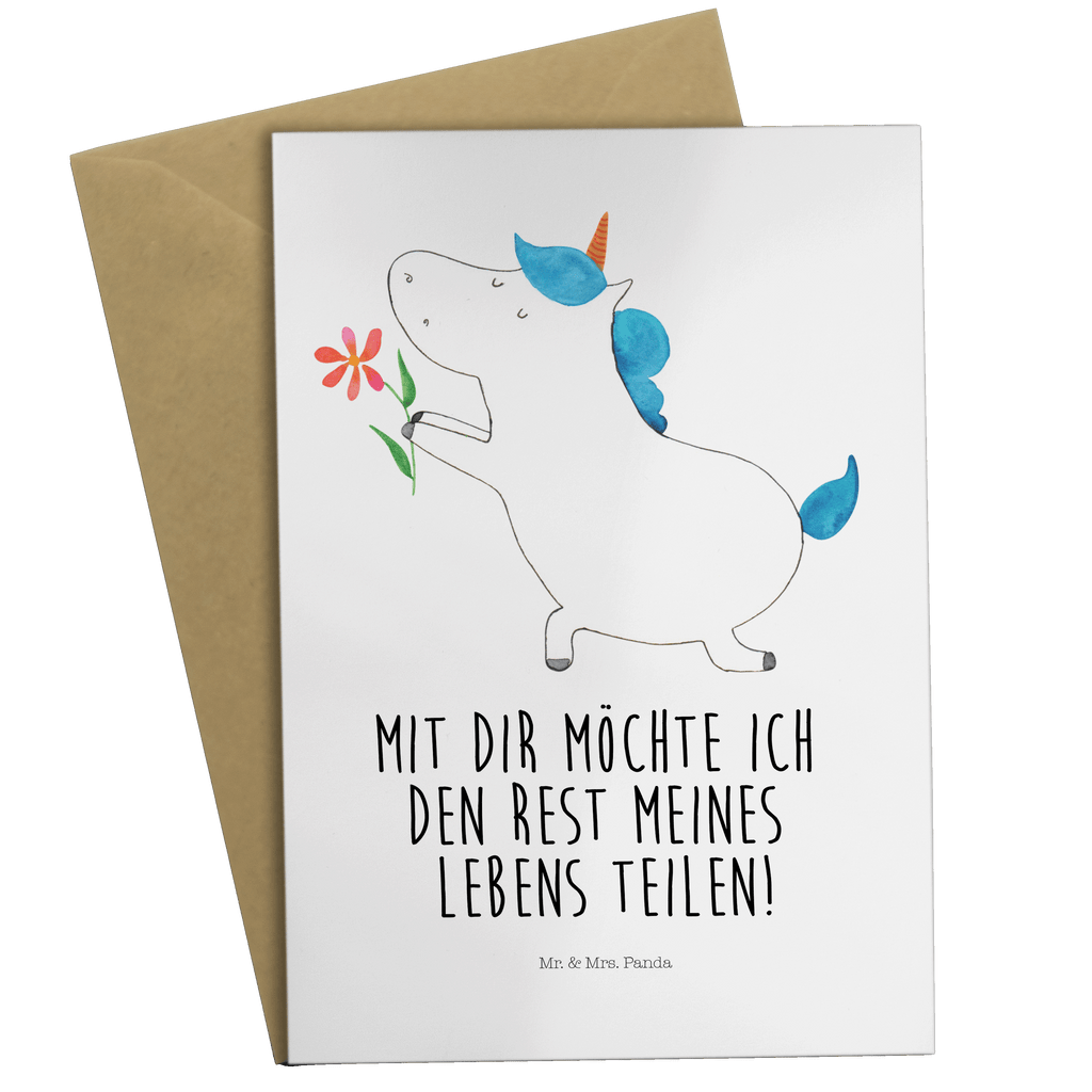 Grußkarte Einhorn Blume Klappkarte, Einladungskarte, Glückwunschkarte, Hochzeitskarte, Geburtstagskarte, Karte, Einhorn, Einhörner, Einhorn Deko, Pegasus, Unicorn, Liebe, Liebesbeweis, Antrag, Heiratsantrag, Verlobung, Ehepaar, Pärchen, Partner, Freund, Freundin, Ehe, heiraten