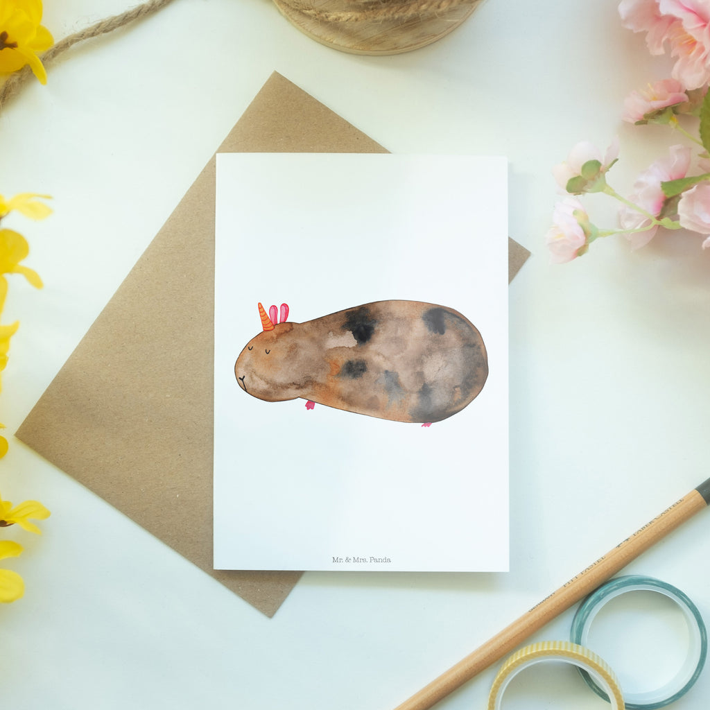 Grußkarte Meerhörnchen Klappkarte, Einladungskarte, Glückwunschkarte, Hochzeitskarte, Geburtstagskarte, Karte, Einhorn, Einhörner, Einhorn Deko, Pegasus, Unicorn, Meerhörnchen, Meericorn, Meerschwein, Meerschweinchen