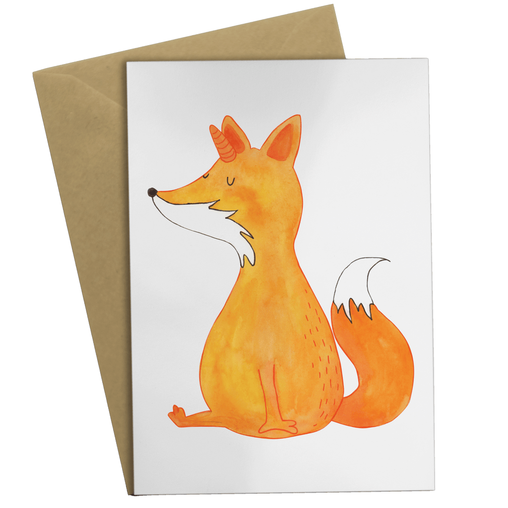 Grußkarte Fuchshörnchen Wunsch Klappkarte, Einladungskarte, Glückwunschkarte, Hochzeitskarte, Geburtstagskarte, Karte, Einhorn, Einhörner, Einhorn Deko, Pegasus, Unicorn, Fuchs, Unicorns, Fuchshörnchen, Fuchshorn, Foxycorn, Füchse