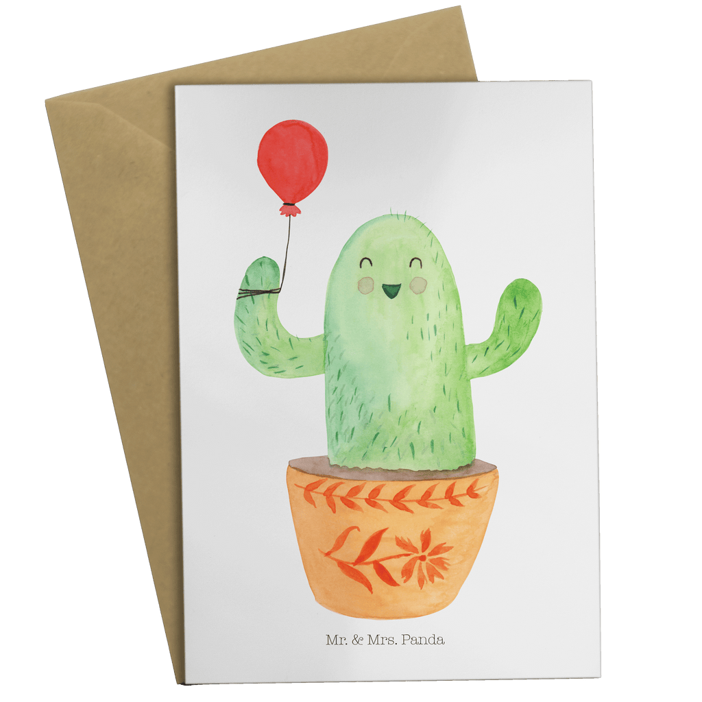 Grußkarte Kaktus Luftballon Klappkarte, Einladungskarte, Glückwunschkarte, Hochzeitskarte, Geburtstagskarte, Karte, Kaktus, Kakteen, Luftballon, Neustart, Freude, Büro, Stress, Büroalltag, Freundin, Freund, Ausbildung, Prüfung