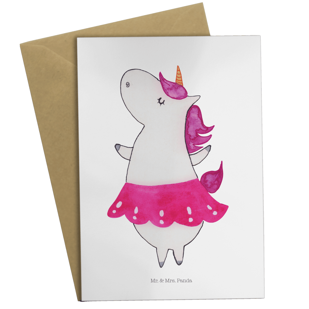 Grußkarte Einhorn Ballerina Klappkarte, Einladungskarte, Glückwunschkarte, Hochzeitskarte, Geburtstagskarte, Karte, Einhorn, Einhörner, Einhorn Deko, Pegasus, Unicorn, Tanzen, Ballerina, Party, Wohnung, Spaß, Feiern, Geburtstag, Tänzerin, Lebenslust, Lebensfreude