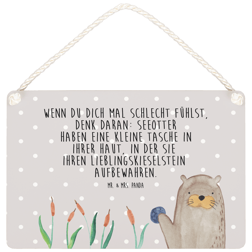 Deko Schild Otter mit Stein Dekoschild, Deko Schild, Schild, Tür Schild, Türschild, Holzschild, Wandschild, Wanddeko, Otter, Fischotter, Seeotter, Otter Seeotter See Otter