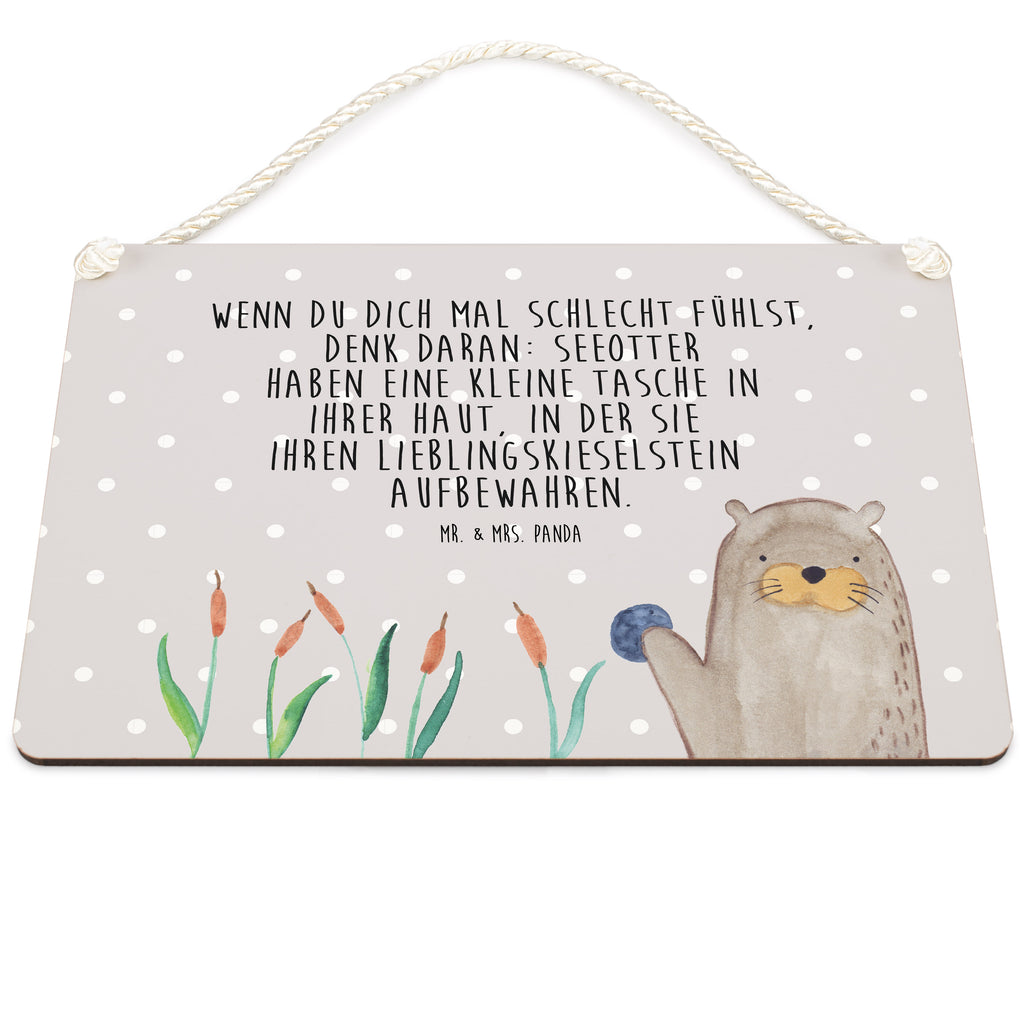 Deko Schild Otter mit Stein Dekoschild, Deko Schild, Schild, Tür Schild, Türschild, Holzschild, Wandschild, Wanddeko, Otter, Fischotter, Seeotter, Otter Seeotter See Otter