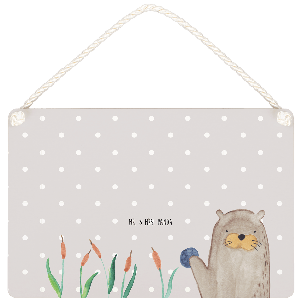 Deko Schild Otter mit Stein Dekoschild, Deko Schild, Schild, Tür Schild, Türschild, Holzschild, Wandschild, Wanddeko, Otter, Fischotter, Seeotter, Otter Seeotter See Otter