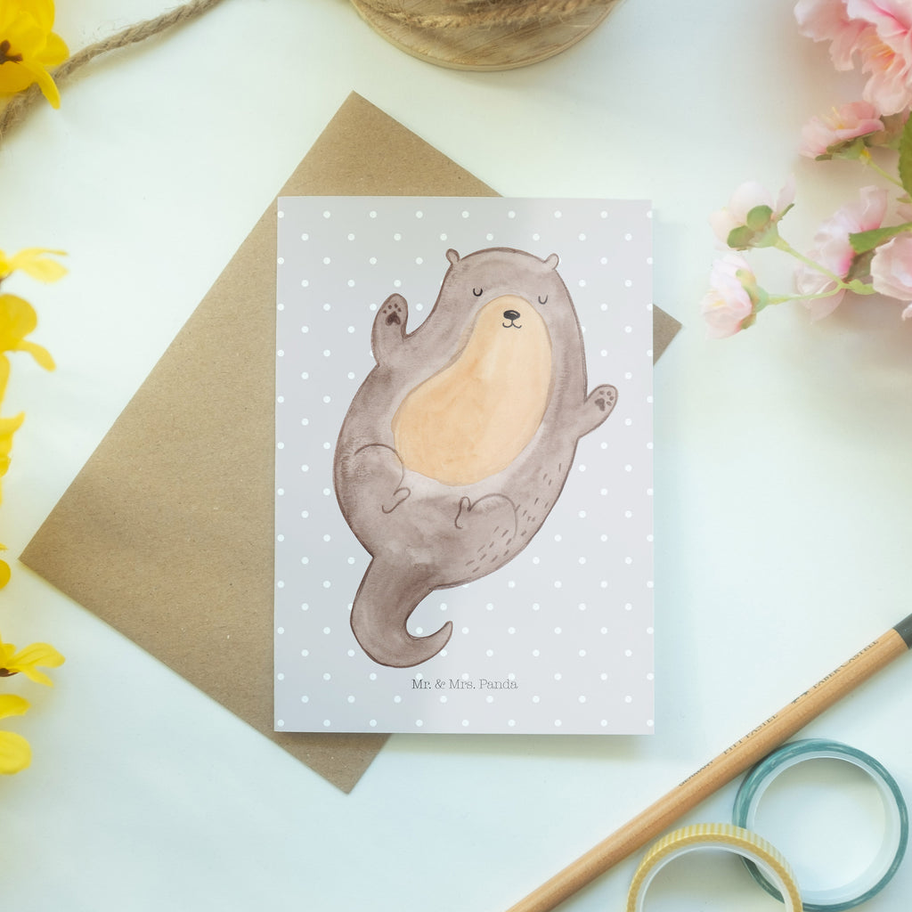 Grußkarte Otter Umarmen Klappkarte, Einladungskarte, Glückwunschkarte, Hochzeitskarte, Geburtstagskarte, Karte, Otter, Fischotter, Seeotter, Otter Seeotter See Otter