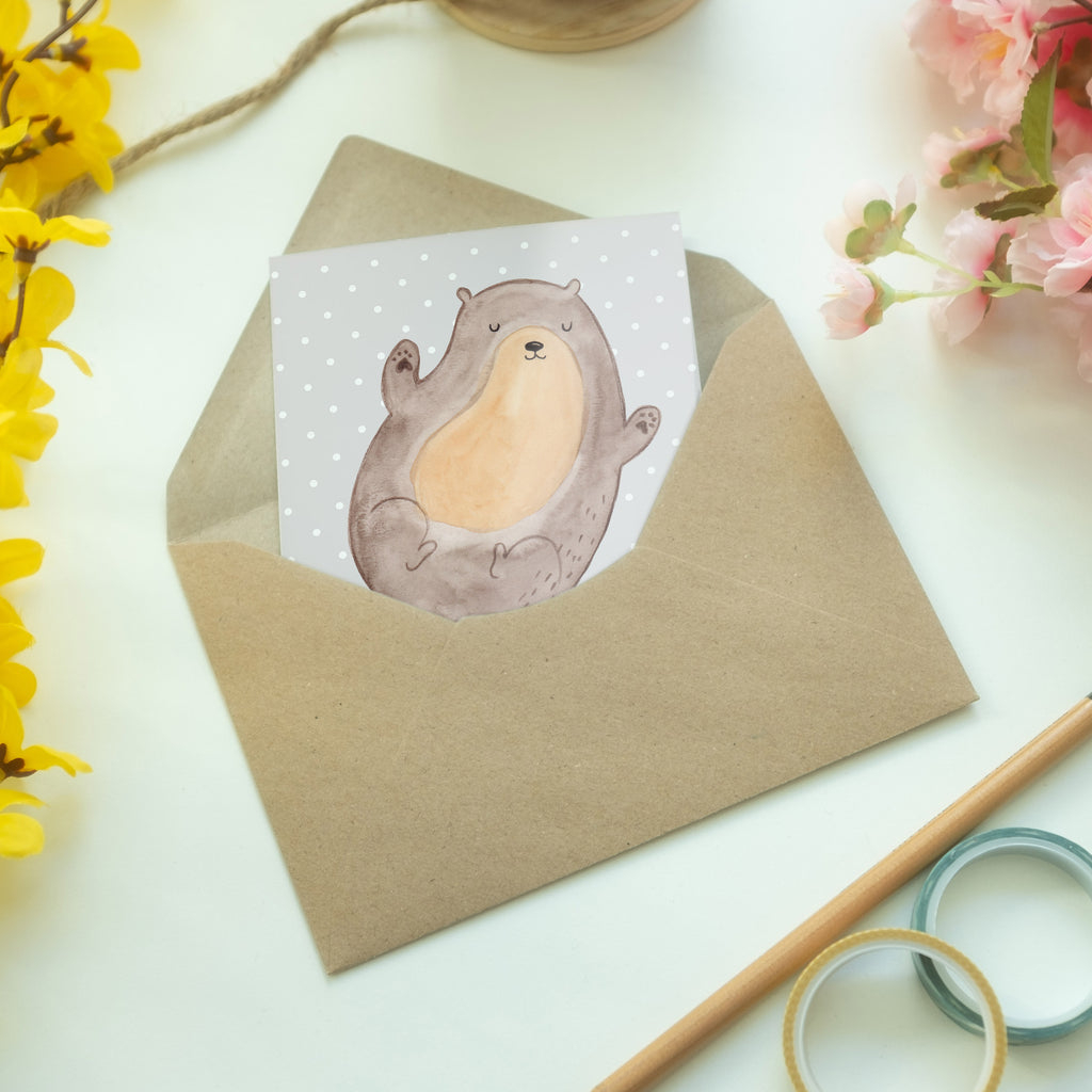Grußkarte Otter Umarmen Klappkarte, Einladungskarte, Glückwunschkarte, Hochzeitskarte, Geburtstagskarte, Karte, Otter, Fischotter, Seeotter, Otter Seeotter See Otter