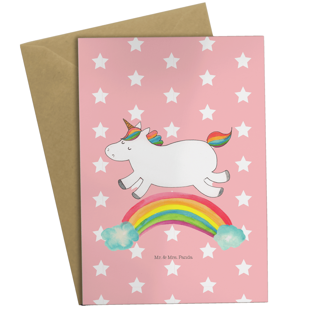 Grußkarte Einhorn Regenbogen Klappkarte, Einladungskarte, Glückwunschkarte, Hochzeitskarte, Geburtstagskarte, Karte, Einhorn, Einhörner, Einhorn Deko, Pegasus, Unicorn, Regenbogen, Glitzer, Einhornpower, Erwachsenwerden, Einhornautobahn