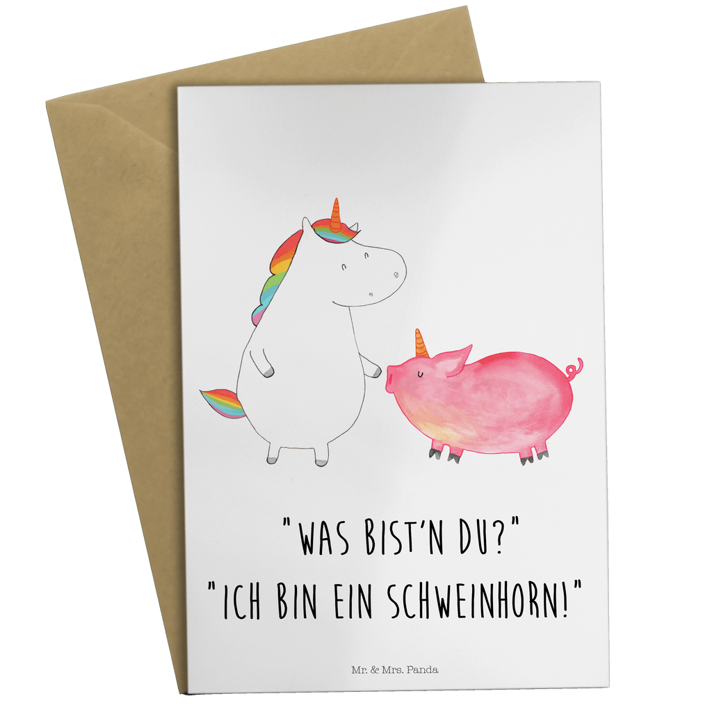 Grußkarte Einhorn + Schweinhorn Klappkarte, Einladungskarte, Glückwunschkarte, Hochzeitskarte, Geburtstagskarte, Karte, Einhorn, Einhörner, Einhorn Deko, Pegasus, Unicorn, Freundschaft, Schweinhorn, Schwein, Freundin, Schweinchen