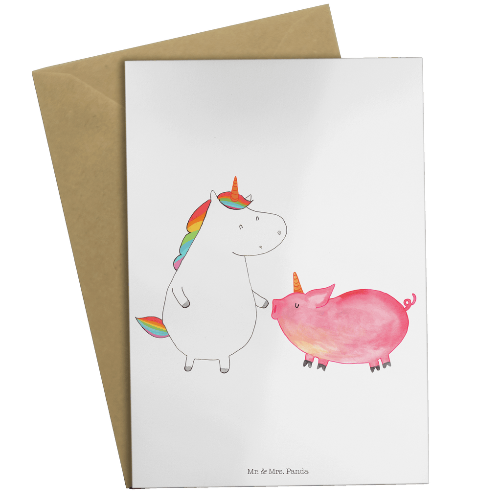 Grußkarte Einhorn + Schweinhorn Klappkarte, Einladungskarte, Glückwunschkarte, Hochzeitskarte, Geburtstagskarte, Karte, Einhorn, Einhörner, Einhorn Deko, Pegasus, Unicorn, Freundschaft, Schweinhorn, Schwein, Freundin, Schweinchen