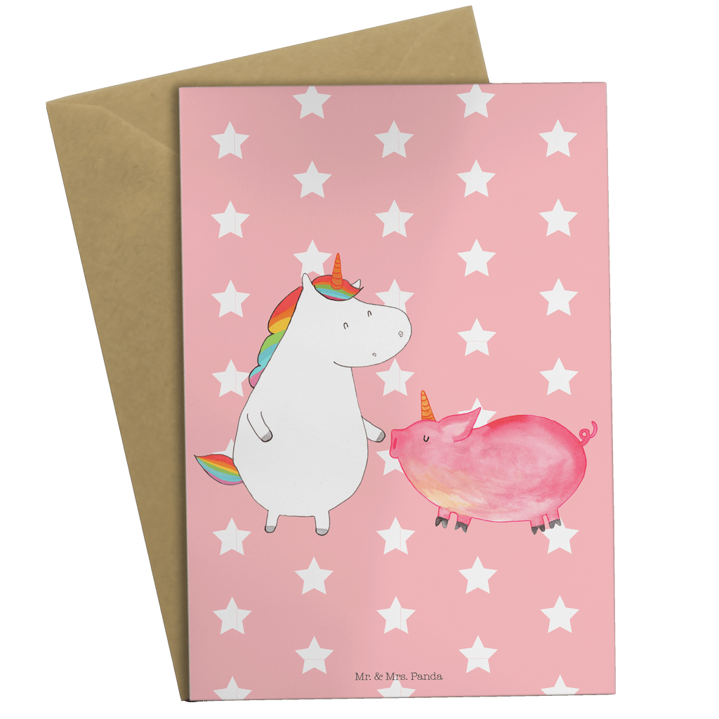 Grußkarte Einhorn + Schweinhorn Klappkarte, Einladungskarte, Glückwunschkarte, Hochzeitskarte, Geburtstagskarte, Karte, Einhorn, Einhörner, Einhorn Deko, Pegasus, Unicorn, Freundschaft, Schweinhorn, Schwein, Freundin, Schweinchen