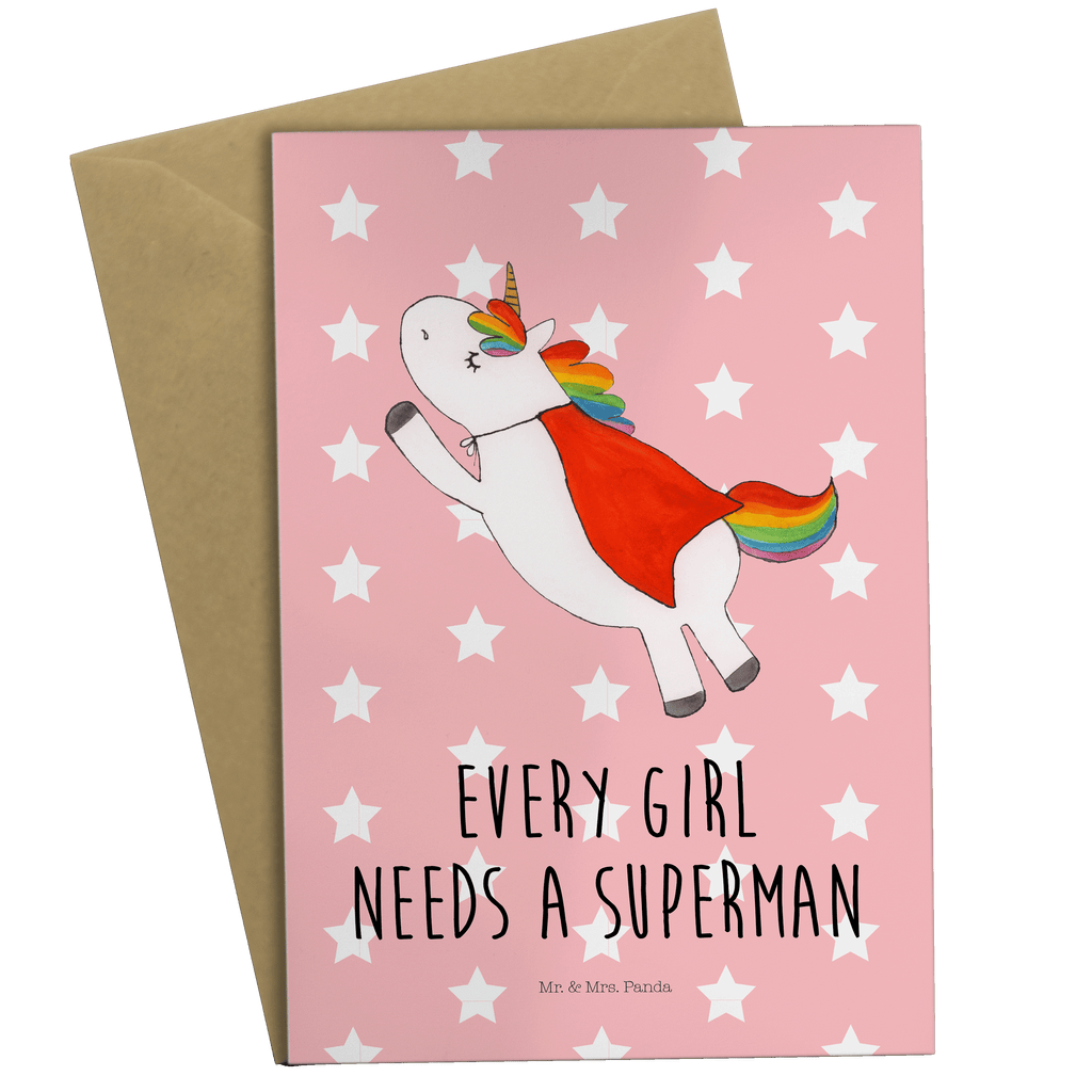 Grußkarte Einhorn Super Klappkarte, Einladungskarte, Glückwunschkarte, Hochzeitskarte, Geburtstagskarte, Karte, Einhorn, Einhörner, Einhorn Deko, Pegasus, Unicorn, Traummann, Superheld, Held, Freundin, Geschenk, Girl, Mädchen