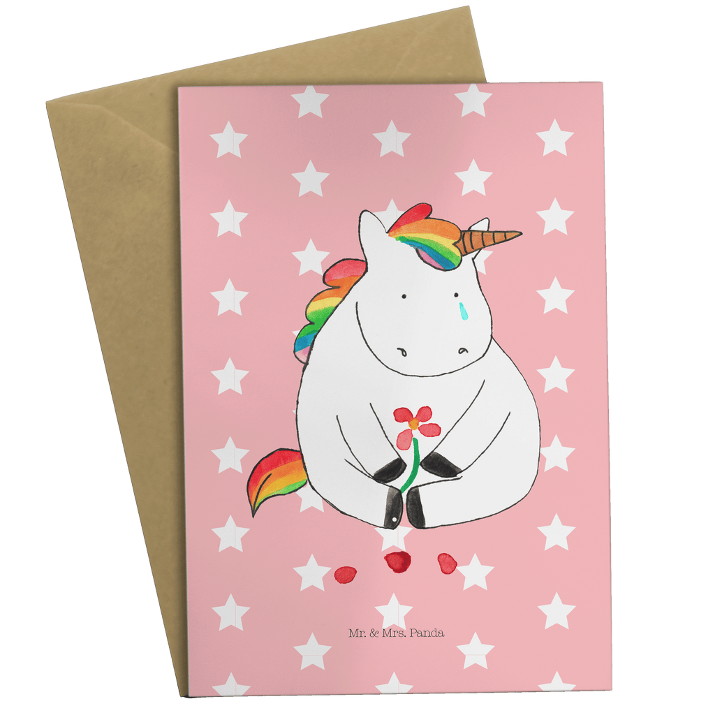 Grußkarte Einhorn Traurig Klappkarte, Einladungskarte, Glückwunschkarte, Hochzeitskarte, Geburtstagskarte, Karte, Einhorn, Einhörner, Einhorn Deko, Pegasus, Unicorn, Glitzer, Trösten. Freundschaft, Freunde, Liebe, Trauer, Grußkarte, Blume