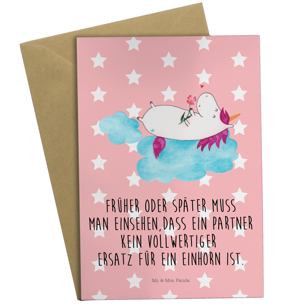 Grußkarte Einhorn verliebt auf Wolke Klappkarte, Einladungskarte, Glückwunschkarte, Hochzeitskarte, Geburtstagskarte, Karte, Einhorn, Einhörner, Einhorn Deko, Pegasus, Unicorn, verliebt, Liebe, Liebesbeweis, Freundin, Wolke