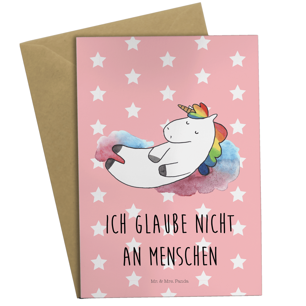 Grußkarte Einhorn Wolke 7 Klappkarte, Einladungskarte, Glückwunschkarte, Hochzeitskarte, Geburtstagskarte, Karte, Einhorn, Einhörner, Einhorn Deko, Pegasus, Unicorn, verliebt, Menschen, witzig, lustig, Geschenk, Glaube, Realität, Lächeln