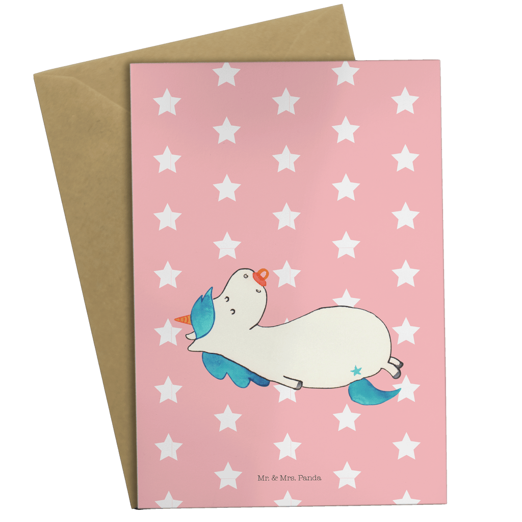 Grußkarte Einhorn Schnullie Klappkarte, Einladungskarte, Glückwunschkarte, Hochzeitskarte, Geburtstagskarte, Karte, Einhorn, Einhörner, Einhorn Deko, Pegasus, Unicorn, Baby, Kleinkind, Geburt, Geburtstag, Säugling, Schnuller, Geschenk Geburt, Mutter, Mama