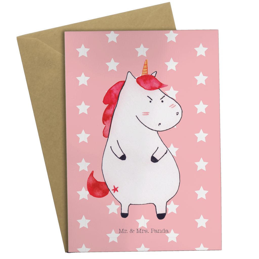 Grußkarte Einhorn wütend Klappkarte, Einladungskarte, Glückwunschkarte, Hochzeitskarte, Geburtstagskarte, Karte, Einhorn, Einhörner, Einhorn Deko, Pegasus, Unicorn, Realität, Ansage, lustlos, nein, Büro, Arbeit, wütend, dumme Fragen, lustig, Spaß, Geschenk