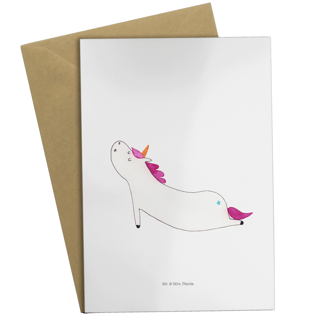 Grußkarte Einhorn Yoga Klappkarte, Einladungskarte, Glückwunschkarte, Hochzeitskarte, Geburtstagskarte, Karte, Einhorn, Einhörner, Einhorn Deko, Pegasus, Unicorn, Yoga, Namaste, Achtsamkeit, Entspannung, Joga, Yogamatte, Sport, lustig, witzig, süß