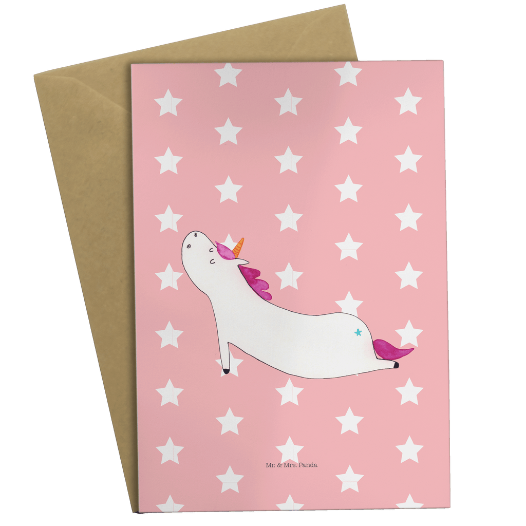 Grußkarte Einhorn Yoga Klappkarte, Einladungskarte, Glückwunschkarte, Hochzeitskarte, Geburtstagskarte, Karte, Einhorn, Einhörner, Einhorn Deko, Pegasus, Unicorn, Yoga, Namaste, Achtsamkeit, Entspannung, Joga, Yogamatte, Sport, lustig, witzig, süß