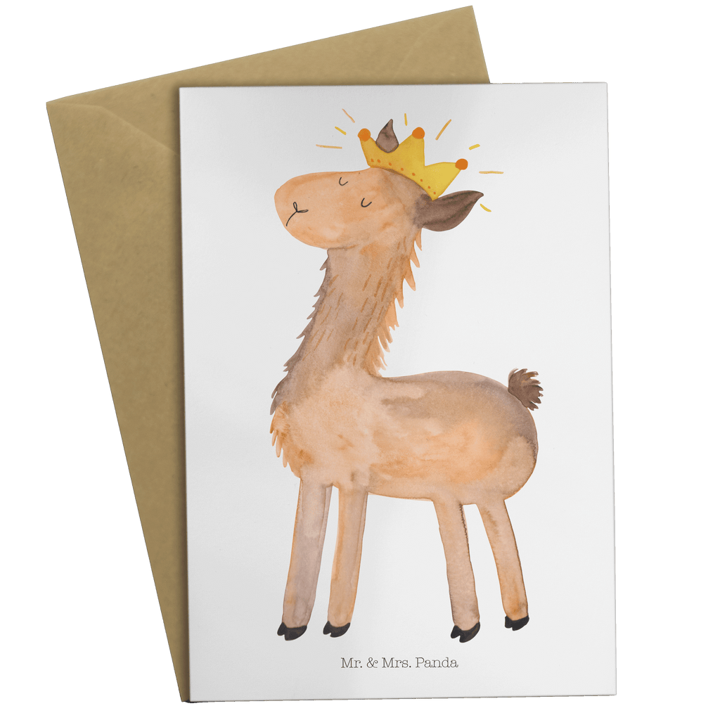 Grußkarte Lama König Klappkarte, Einladungskarte, Glückwunschkarte, Hochzeitskarte, Geburtstagskarte, Karte, Lama, Alpaka, Lamas, König, Königin, Freundin, Mama, Papa, Büro Kollege, Kollegin, Chef, Vorgesetzter, Abi, Abitur