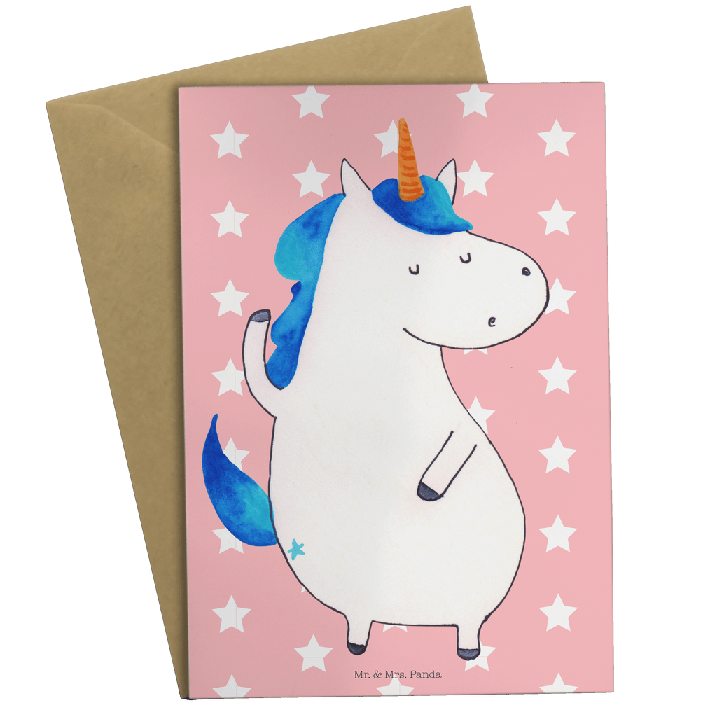 Grußkarte Einhorn Mann Klappkarte, Einladungskarte, Glückwunschkarte, Hochzeitskarte, Geburtstagskarte, Karte, Einhorn, Einhörner, Einhorn Deko, Pegasus, Unicorn, cool, Mann, Freundin, Familie, bester Freund, BFF, Party, hübsch, beste