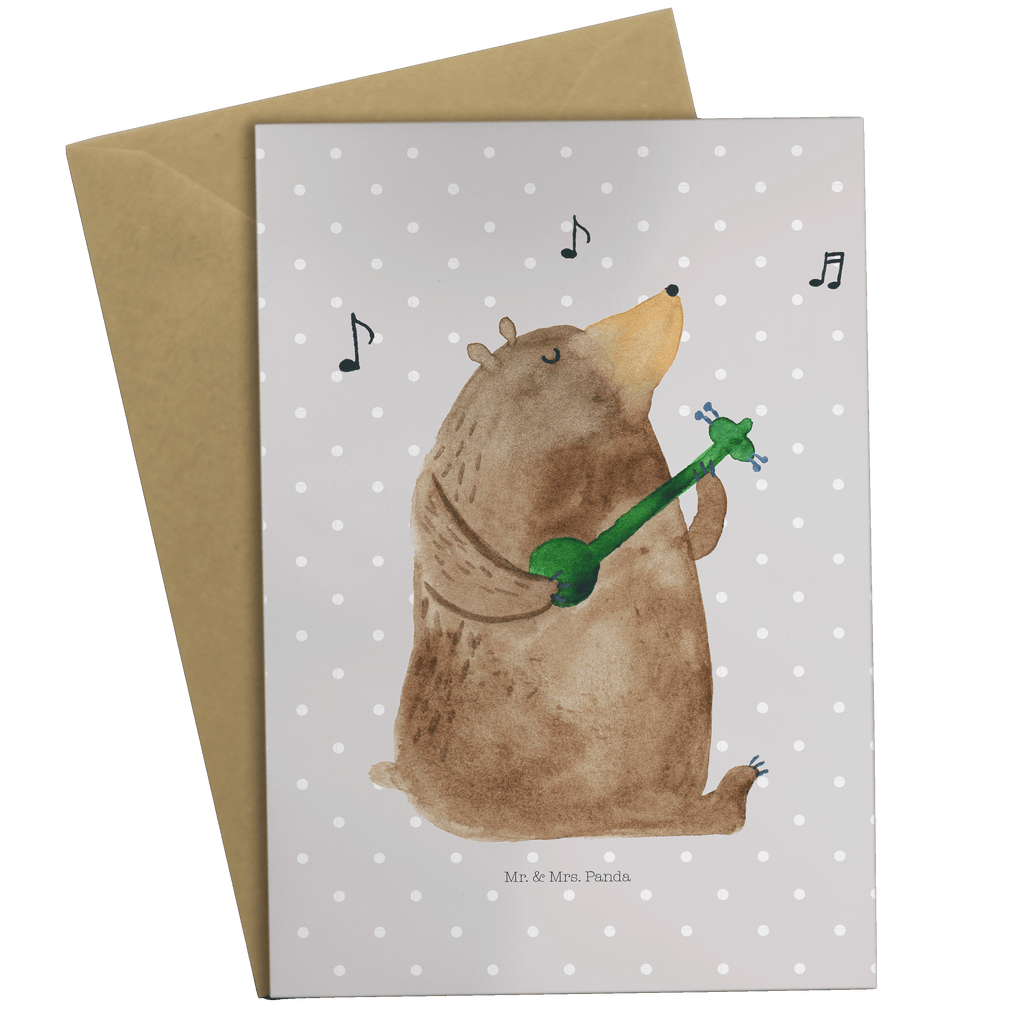 Grußkarte Bär Lied Klappkarte, Einladungskarte, Glückwunschkarte, Hochzeitskarte, Geburtstagskarte, Karte, Bär, Teddy, Teddybär, Bärchen, Bear, Liebeslied, Lied, Song, Valentinstag, Valentine, Geschenk, Partner, Liebe, Freundin, Frau, Herz, Spruch