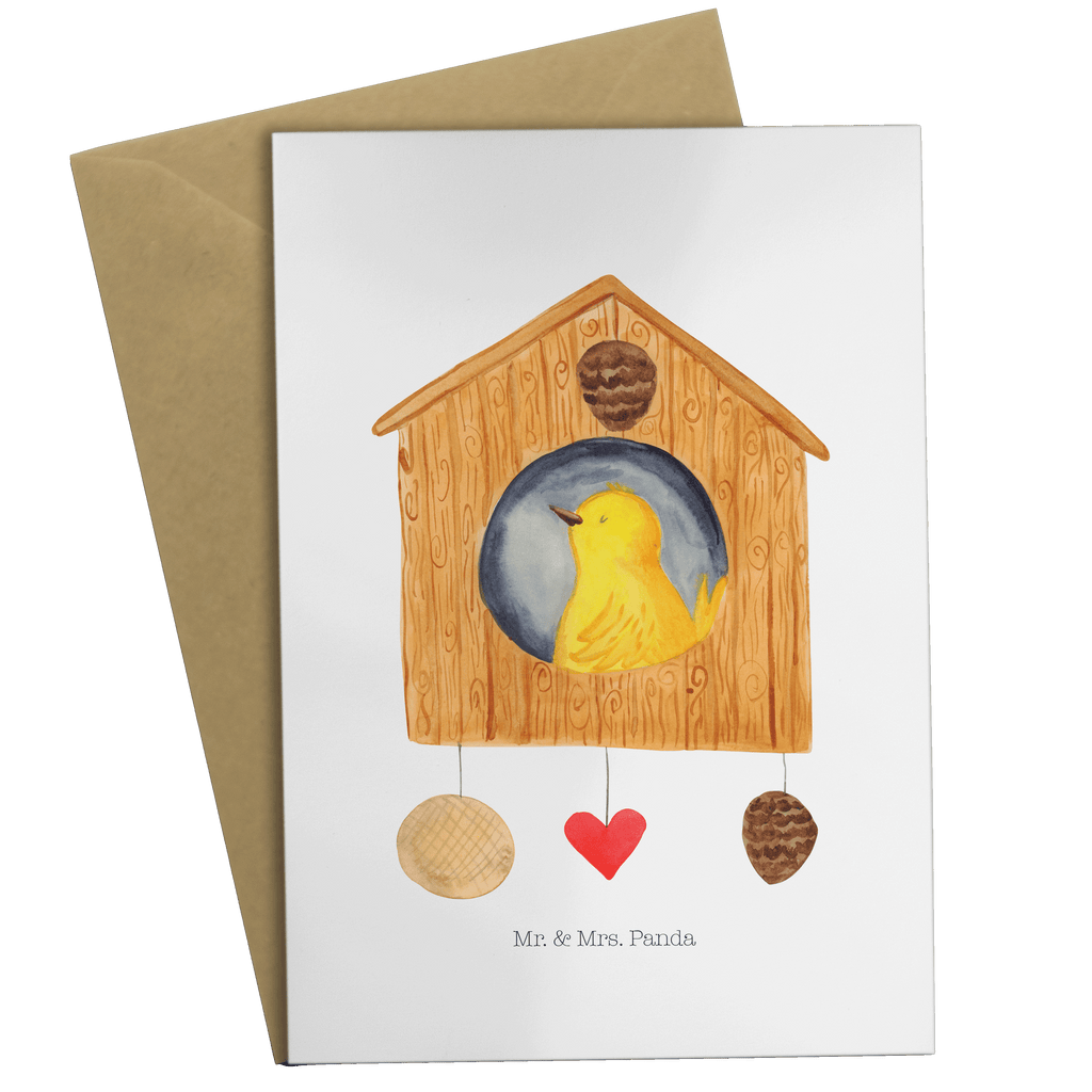 Grußkarte Vogelhaus Klappkarte, Einladungskarte, Glückwunschkarte, Hochzeitskarte, Geburtstagskarte, Karte, Tiermotive, Gute Laune, lustige Sprüche, Tiere, Vogel, Vögel, Vogelhaus, Vogelhäuschen, Home sweet home, Zuhause, Nest, Eigenheim, Familie, Wohnung, Haus, unser Haus, Lieblingsort, Castle