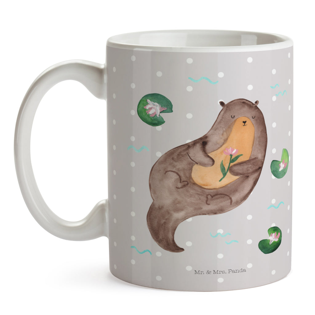 Tasse Otter mit Seerose Otter Seeotter See Otter Becher, Kaffeetasse, Kaffeebecher, Tee, Frühstück, Büro  Otter,  Fischotter,  Seeotter