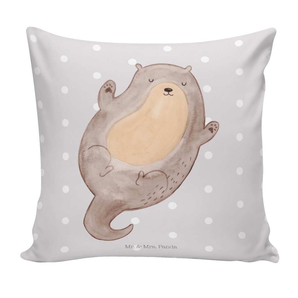 40x40 Kissen Otter Umarmen Kissenhülle, Kopfkissen, Sofakissen, Dekokissen, Motivkissen, Otter, Fischotter, Seeotter, Otter Seeotter See Otter