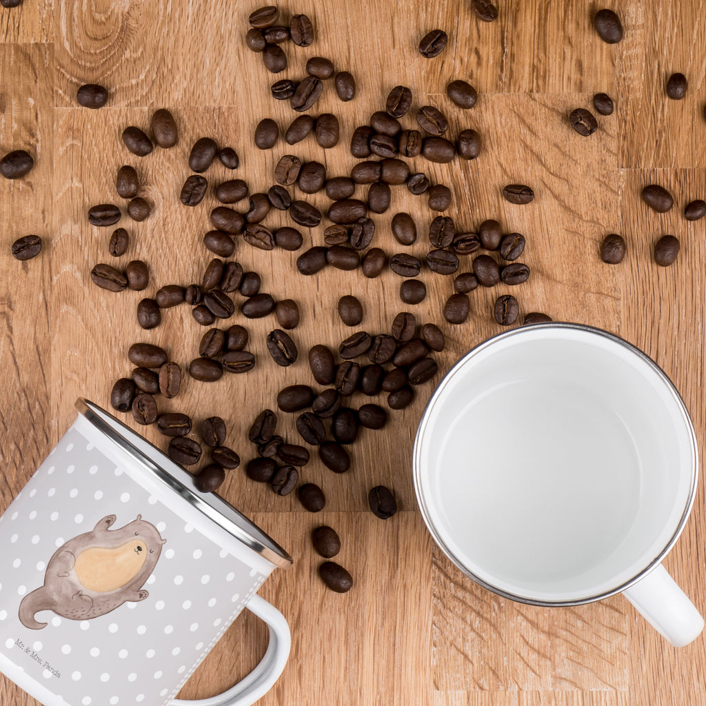 Camping Emaille Tasse Otter Umarmen Campingtasse, Trinkbecher, Metalltasse, Outdoor Tasse, Emaille Trinkbecher, Blechtasse Outdoor, Emaille Campingbecher, Edelstahl Trinkbecher, Metalltasse für Camping, Kaffee Blechtasse, Camping Tasse Metall, Otter, Fischotter, Seeotter, Otter Seeotter See Otter