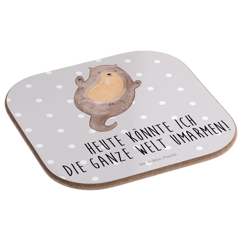 Quadratische Untersetzer Otter Umarmen Bierdeckel, Glasuntersetzer, Untersetzer Gläser, Getränkeuntersetzer, Otter, Fischotter, Seeotter, Otter Seeotter See Otter