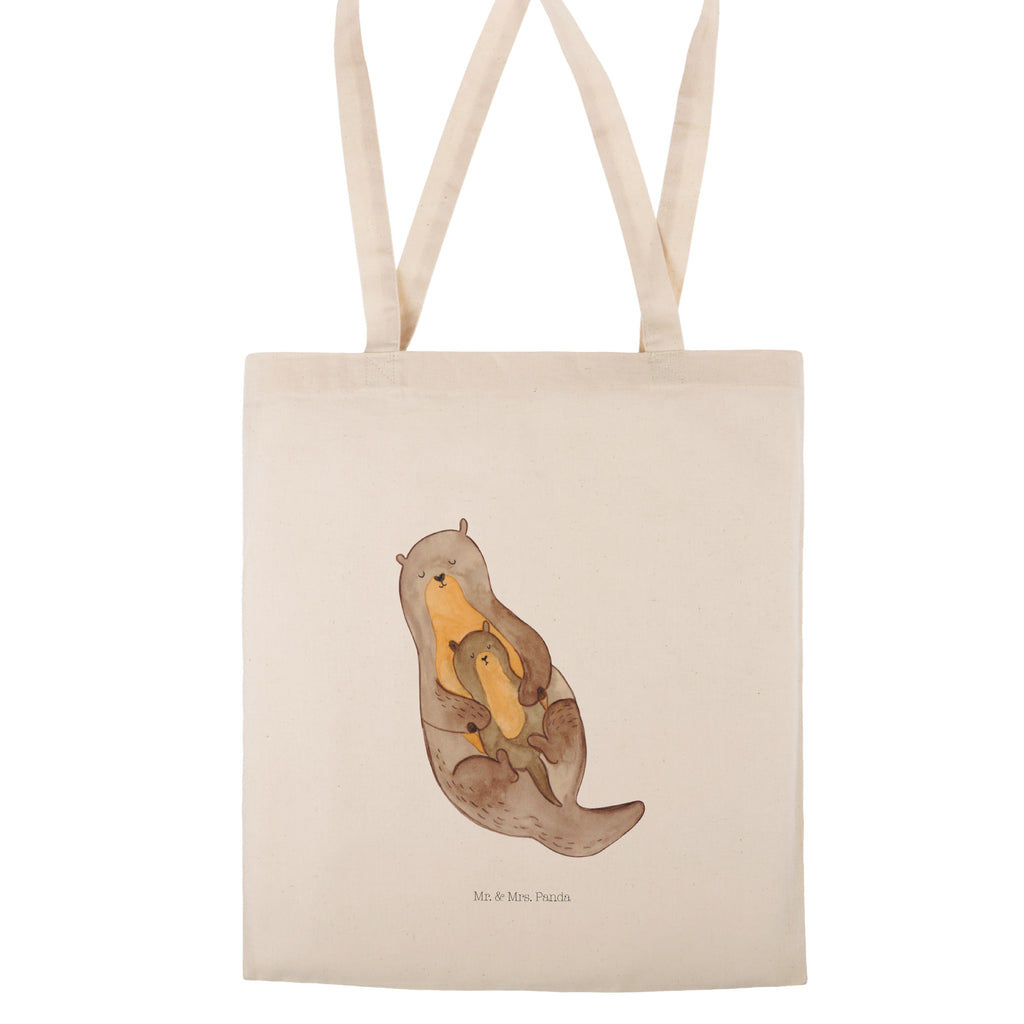 Tragetasche Otter mit Kind Beuteltasche, Beutel, Einkaufstasche, Jutebeutel, Stoffbeutel, Otter, Fischotter, Seeotter, Otter Seeotter See Otter