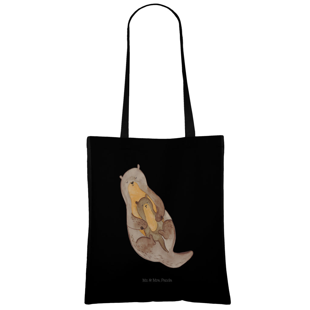 Tragetasche Otter mit Kind Beuteltasche, Beutel, Einkaufstasche, Jutebeutel, Stoffbeutel, Otter, Fischotter, Seeotter, Otter Seeotter See Otter