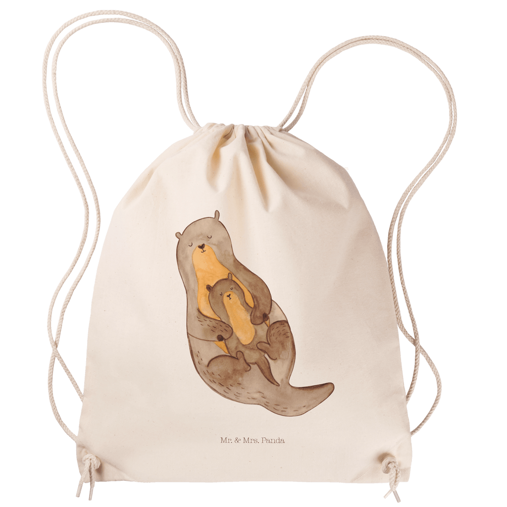 Sportbeutel Otter mit Kind Turnbeutel, Beutel, Sporttasche, Tasche, Stoffbeutel, Otter, Fischotter, Seeotter, Otter Seeotter See Otter