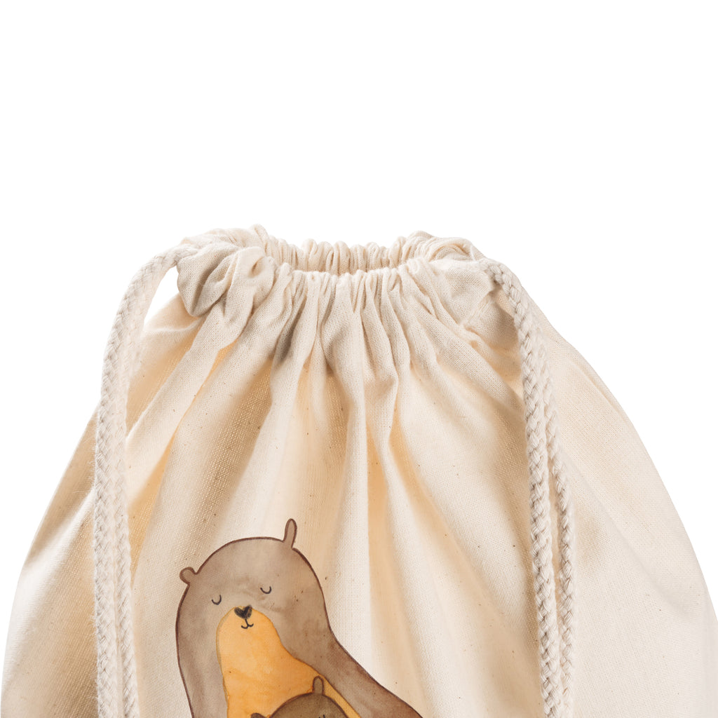 Sportbeutel Otter mit Kind Turnbeutel, Beutel, Sporttasche, Tasche, Stoffbeutel, Otter, Fischotter, Seeotter, Otter Seeotter See Otter
