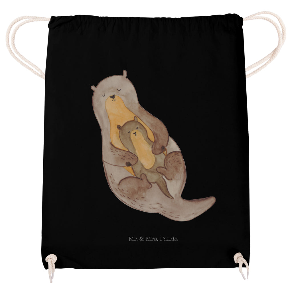 Sportbeutel Otter mit Kind Turnbeutel, Beutel, Sporttasche, Tasche, Stoffbeutel, Otter, Fischotter, Seeotter, Otter Seeotter See Otter