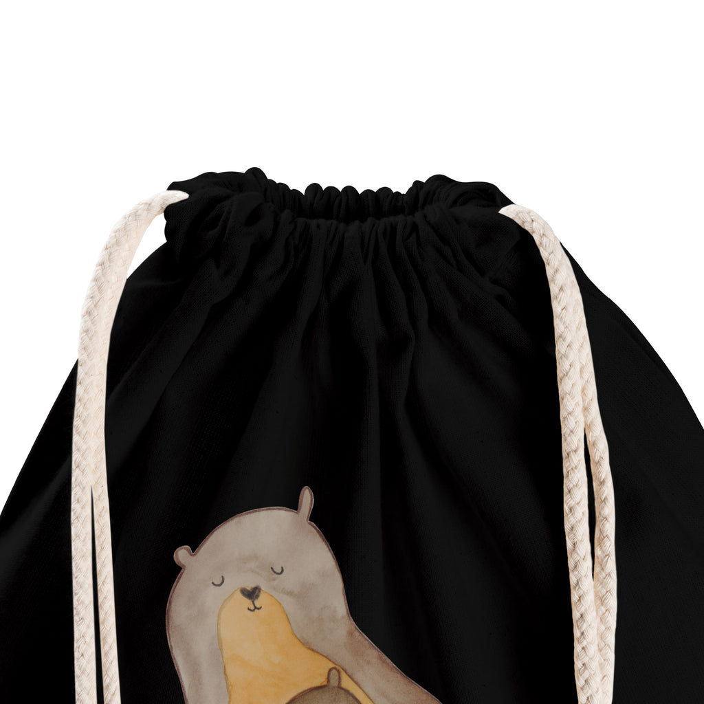 Sportbeutel Otter mit Kind Turnbeutel, Beutel, Sporttasche, Tasche, Stoffbeutel, Otter, Fischotter, Seeotter, Otter Seeotter See Otter