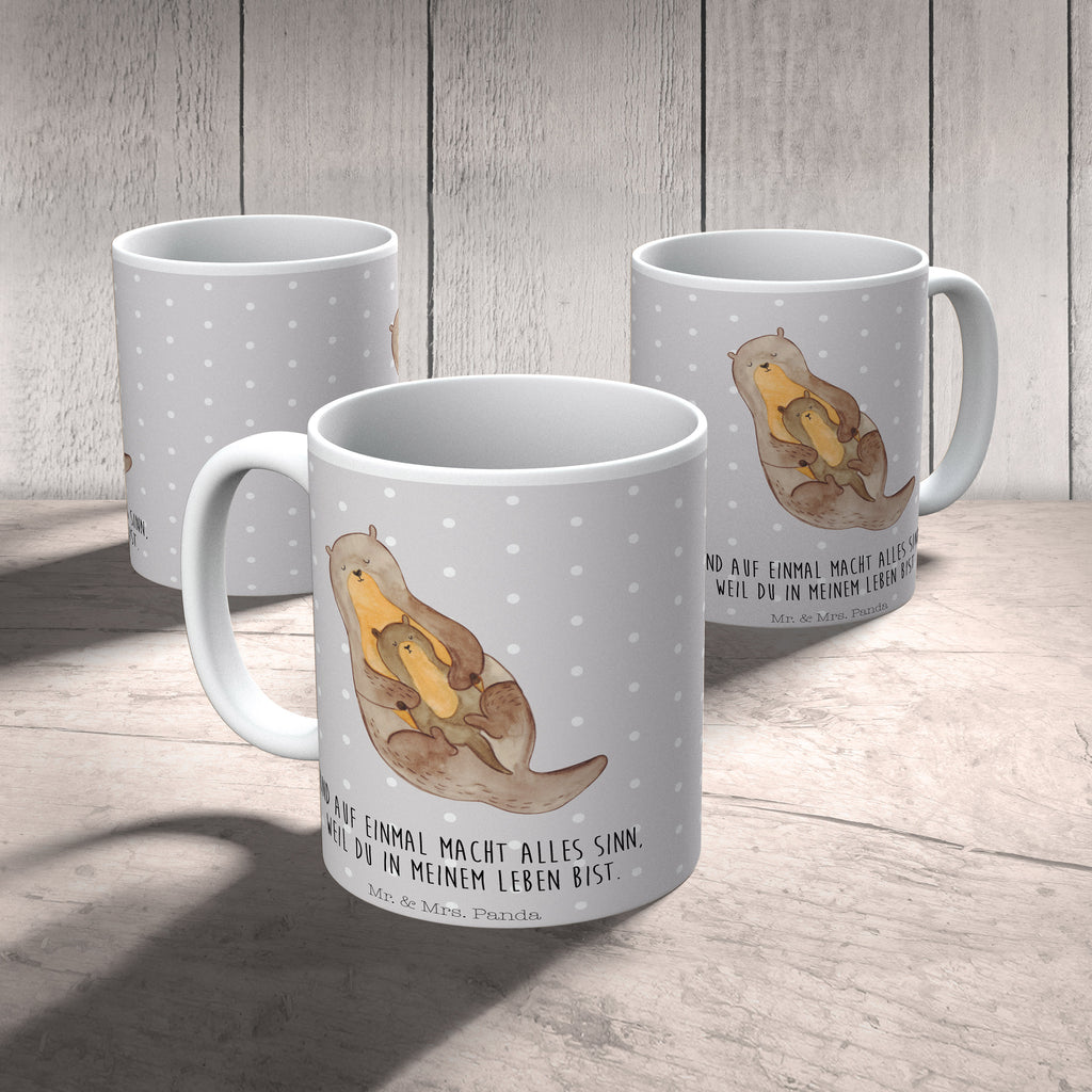 Tasse Otter mit Kind Otter Seeotter See Otter Becher, Kaffeetasse, Kaffeebecher, Tee, Frühstück, Büro  Otter,  Fischotter,  Seeotter