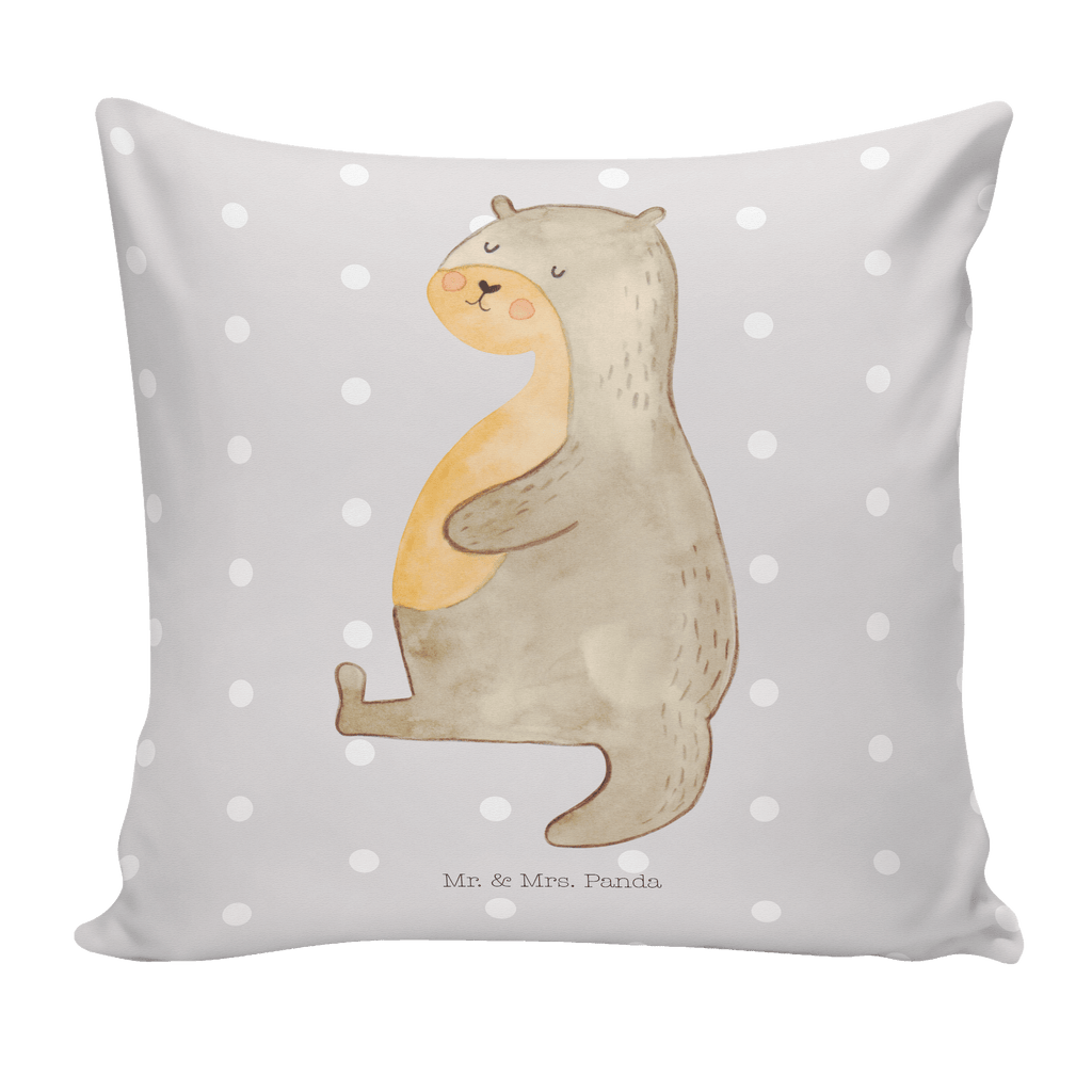 40x40 Kissen Otter Bauch Kissenhülle, Kopfkissen, Sofakissen, Dekokissen, Motivkissen, Otter, Fischotter, Seeotter, Otter Seeotter See Otter