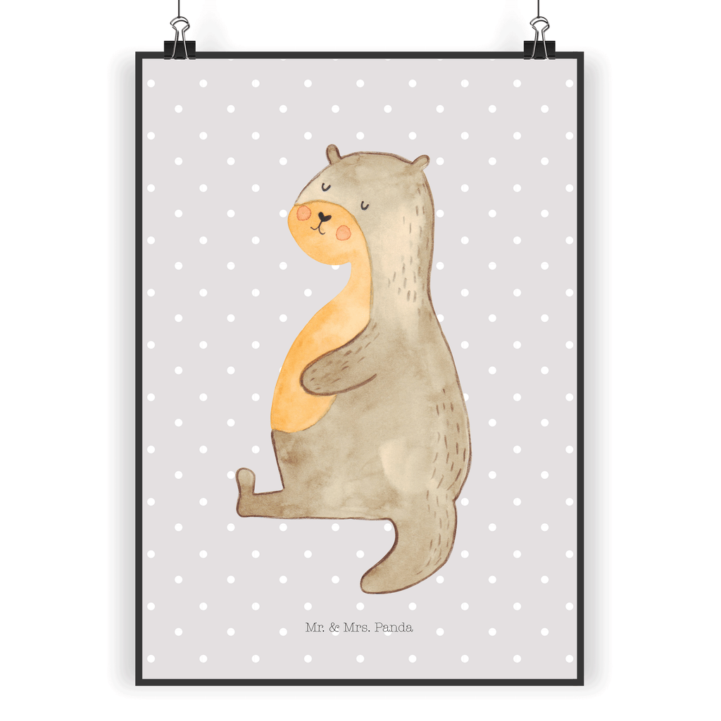 Poster Otter Bauch Poster, Wandposter, Bild, Wanddeko, Küchenposter, Kinderposter, Wanddeko Bild, Raumdekoration, Wanddekoration, Handgemaltes Poster, Mr. & Mrs. Panda Poster, Designposter, Kunstdruck, Posterdruck, Otter, Fischotter, Seeotter, Otter Seeotter See Otter
