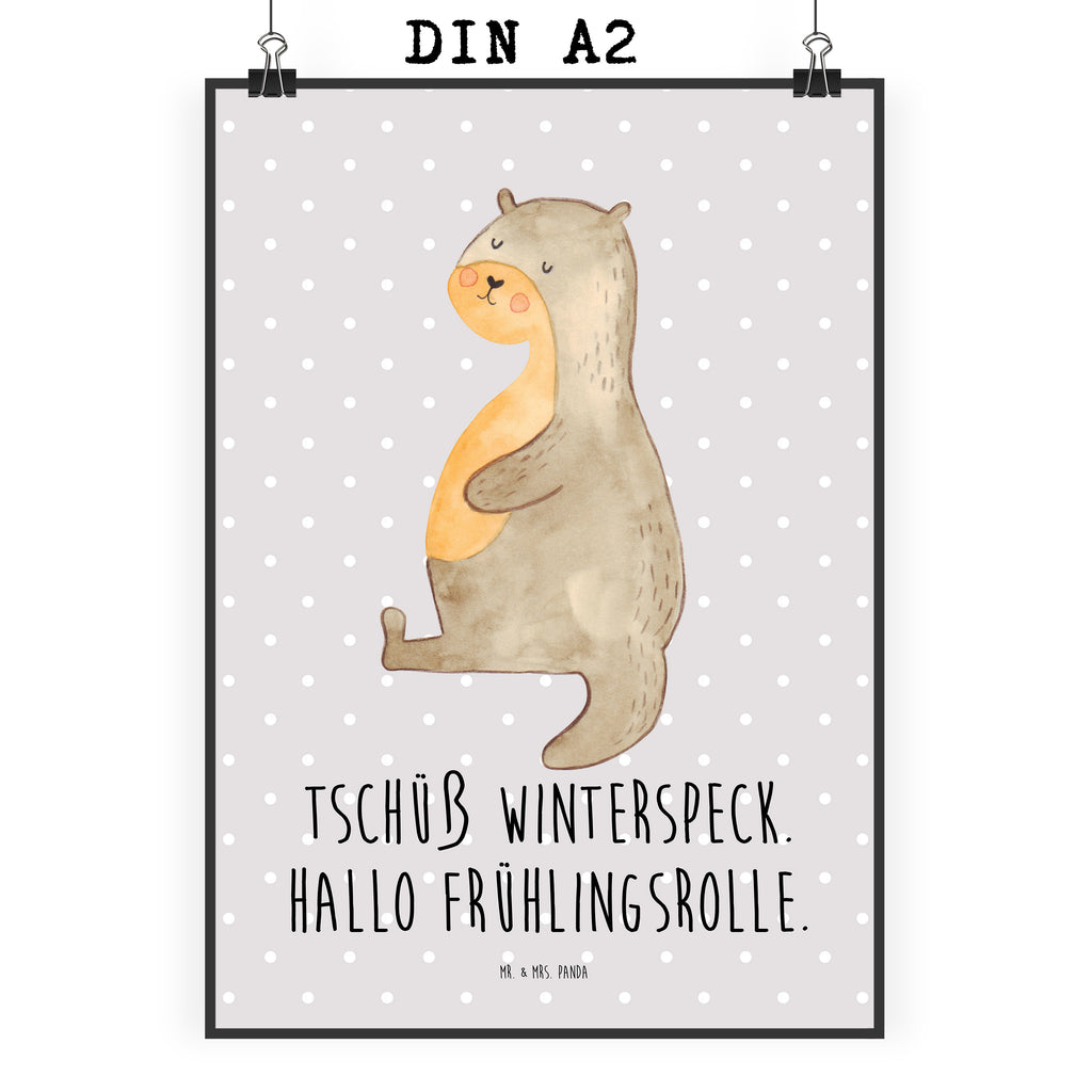 Poster Otter Bauch Poster, Wandposter, Bild, Wanddeko, Küchenposter, Kinderposter, Wanddeko Bild, Raumdekoration, Wanddekoration, Handgemaltes Poster, Mr. & Mrs. Panda Poster, Designposter, Kunstdruck, Posterdruck, Otter, Fischotter, Seeotter, Otter Seeotter See Otter