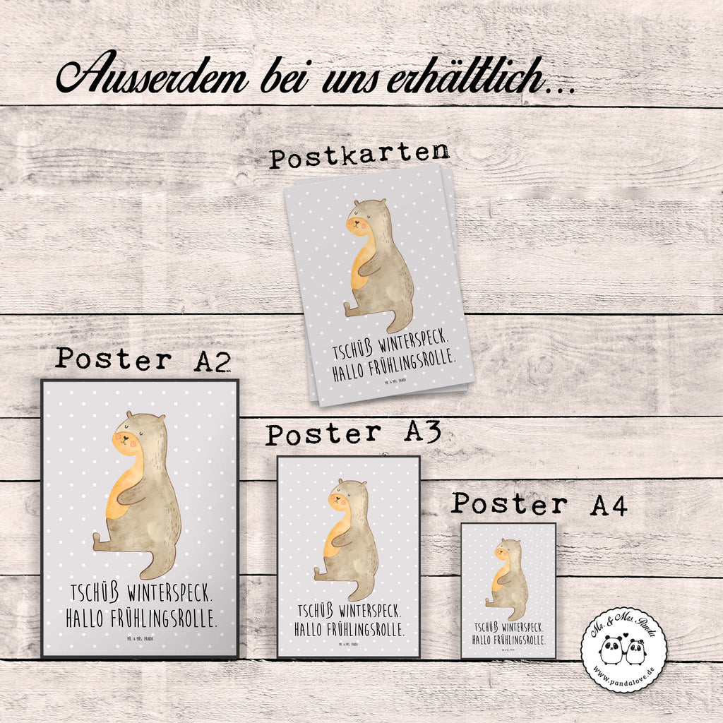 Poster Otter Bauch Poster, Wandposter, Bild, Wanddeko, Küchenposter, Kinderposter, Wanddeko Bild, Raumdekoration, Wanddekoration, Handgemaltes Poster, Mr. & Mrs. Panda Poster, Designposter, Kunstdruck, Posterdruck, Otter, Fischotter, Seeotter, Otter Seeotter See Otter