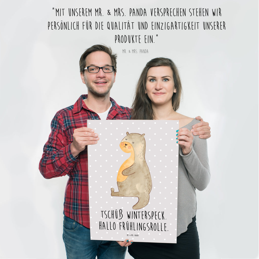Poster Otter Bauch Poster, Wandposter, Bild, Wanddeko, Küchenposter, Kinderposter, Wanddeko Bild, Raumdekoration, Wanddekoration, Handgemaltes Poster, Mr. & Mrs. Panda Poster, Designposter, Kunstdruck, Posterdruck, Otter, Fischotter, Seeotter, Otter Seeotter See Otter