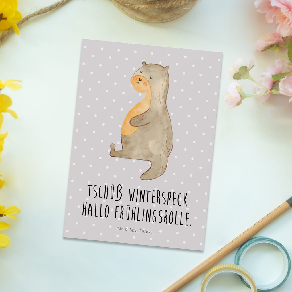 Postkarte Otter Bauch Geschenkkarte, Grußkarte, Karte, Einladung, Ansichtskarte, Geburtstagskarte, Einladungskarte, Otter, Fischotter, Seeotter, Otter Seeotter See Otter