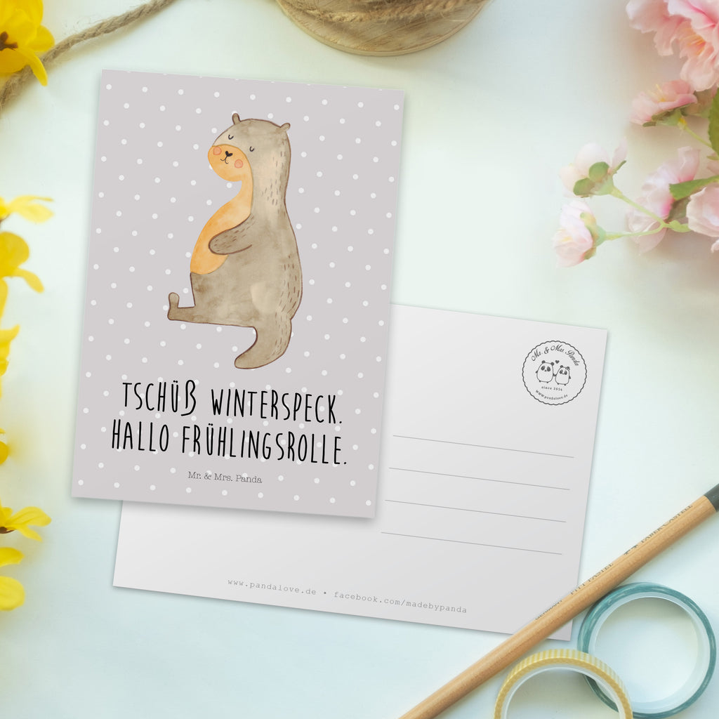 Postkarte Otter Bauch Geschenkkarte, Grußkarte, Karte, Einladung, Ansichtskarte, Geburtstagskarte, Einladungskarte, Otter, Fischotter, Seeotter, Otter Seeotter See Otter