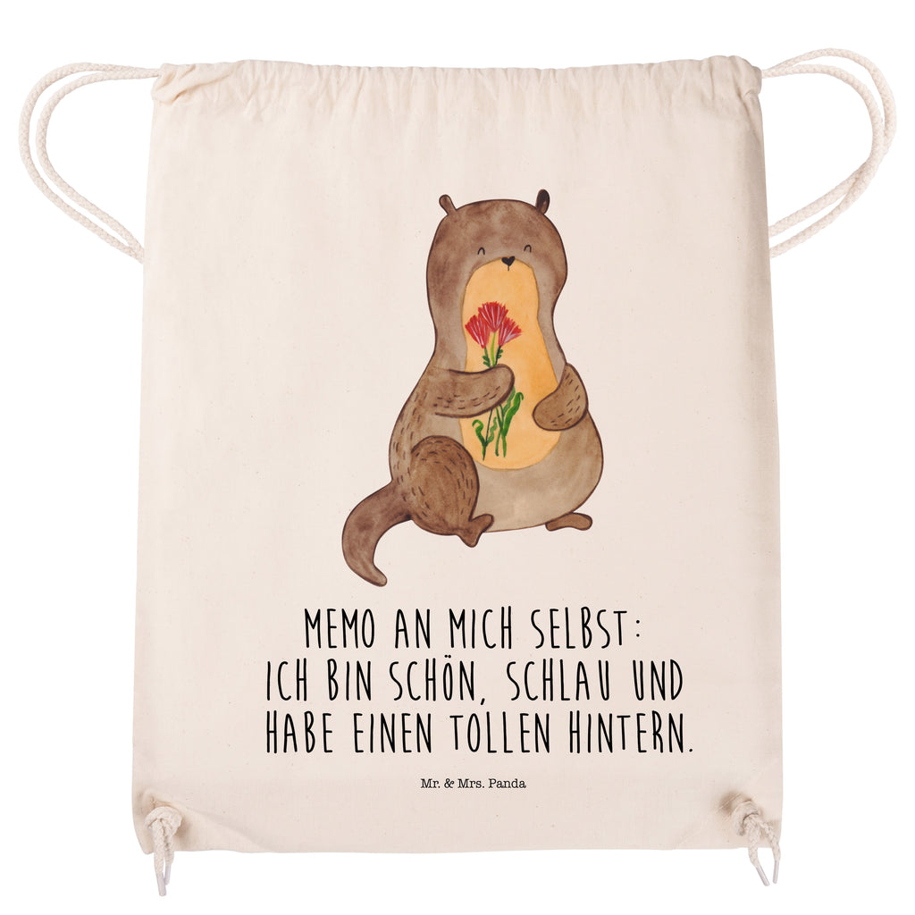 Sportbeutel Otter Blumenstrauß Turnbeutel, Beutel, Sporttasche, Tasche, Stoffbeutel, Otter, Fischotter, Seeotter, Otter Seeotter See Otter