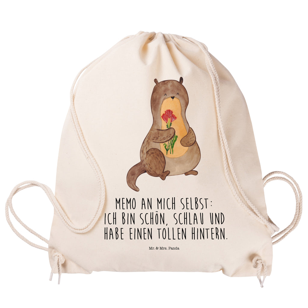 Sportbeutel Otter Blumenstrauß Turnbeutel, Beutel, Sporttasche, Tasche, Stoffbeutel, Otter, Fischotter, Seeotter, Otter Seeotter See Otter